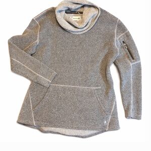 Smartwool Gray Women's Cowl Neck Sweatshirt Fleece Pullover Hudson Trail Wool L